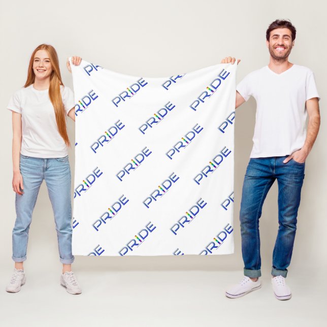 SlipperyJoe's pride word metallic letters radiates Fleece Blanket (In Situ)