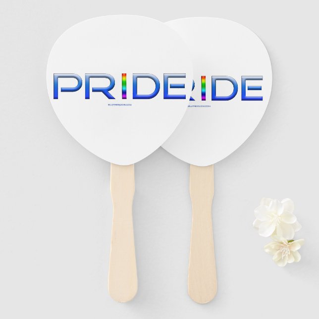 SlipperyJoe's pride word metallic letters radiates Hand Fan (Front and Back)