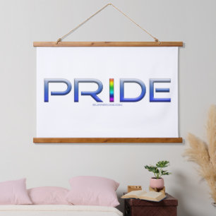 SlipperyJoe's pride word metallic letters radiates Hanging Tapestry
