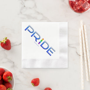 SlipperyJoe's pride word metallic letters radiates Napkin