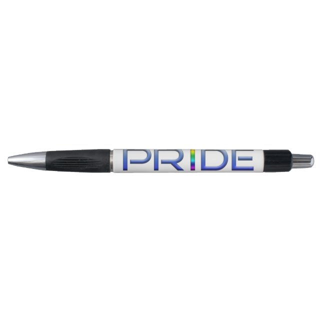 SlipperyJoe's pride word metallic letters radiates Pen (Front)