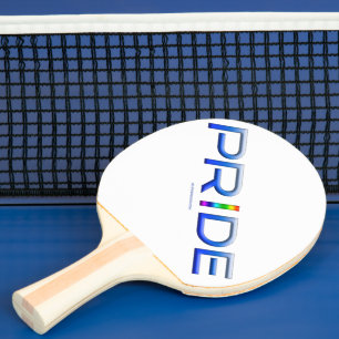 SlipperyJoe's pride word metallic letters radiates Ping Pong Paddle