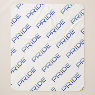 SlipperyJoe's pride word metallic letters radiates Sherpa Blanket