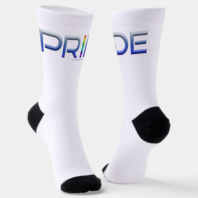 SlipperyJoe's pride word metallic letters radiates Socks (Angled)