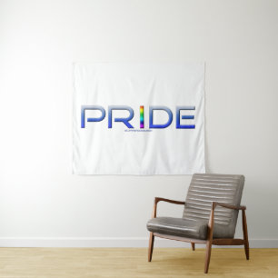 SlipperyJoe's pride word metallic letters radiates Tapestry