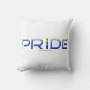 SlipperyJoe's pride word metallic letters radiates Throw Pillow