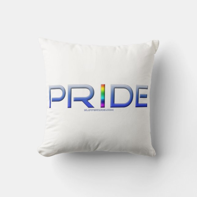 SlipperyJoe's pride word metallic letters radiates Throw Pillow (Front)