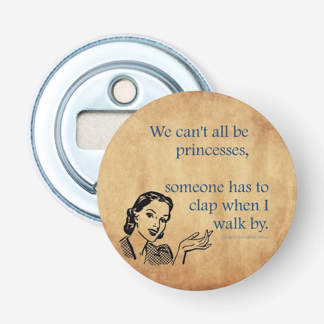 SlipperyJoe's Princess clap walking funny 50s vint Bottle Opener (Front)