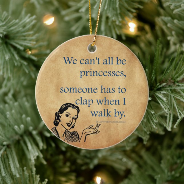 SlipperyJoe's Princess clap walking funny 50s vint Ceramic Ornament (Tree)