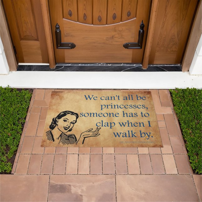 SlipperyJoe's Princess clap walking funny 50s vint Doormat (Outdoor)