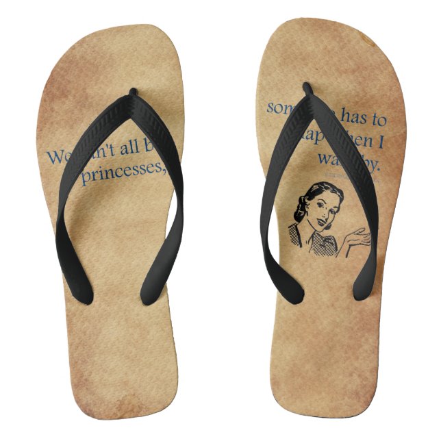 SlipperyJoe's Princess clap walking funny 50s vint Flip Flops (Footbed)