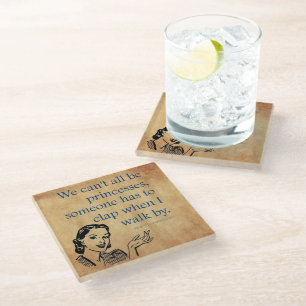 SlipperyJoe's Princess clap walking funny 50s vint Glass Coaster