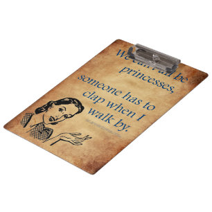 SlipperyJoe's princesses clap vintage poster retro Clipboard
