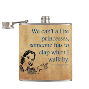 SlipperyJoe's princesses clap vintage poster retro Hip Flask