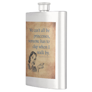SlipperyJoe's princesses clap vintage poster retro Hip Flask