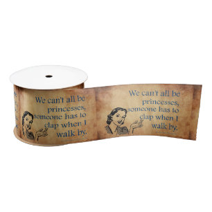 SlipperyJoe's princesses clap vintage poster retro Satin Ribbon