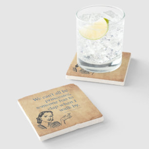 SlipperyJoe's princesses clap vintage poster retro Stone Coaster