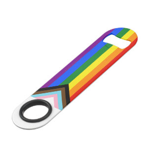 SlipperyJoe's Progress Pride Flag six classic hori Bar Key