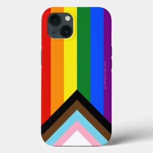 SlipperyJoe's Progress Pride Flag six classic hori iPhone 13 Case