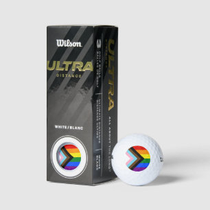 SlipperyJoe's Progress Pride Flag six classic hori Golf Balls