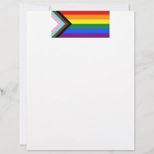SlipperyJoe's Progress Pride Flag six classic hori Letterhead