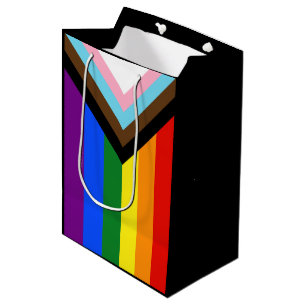 SlipperyJoe's Progress Pride Flag six classic hori Medium Gift Bag