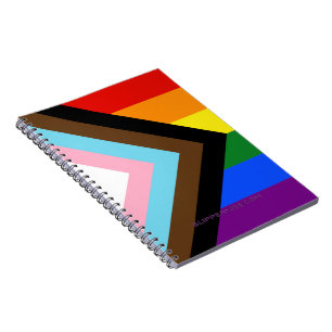 SlipperyJoe's Progress Pride Flag six classic hori Notebook