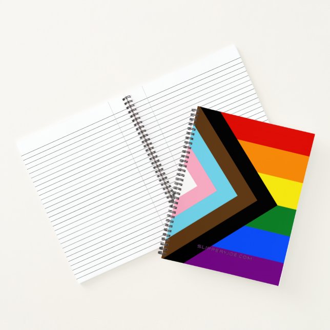 SlipperyJoe's Progress Pride Flag six classic hori Notebook (Inside)