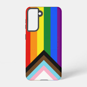 SlipperyJoe's Progress Pride Flag six classic hori Samsung Galaxy Case