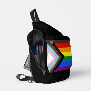 SlipperyJoe's Progress Pride Flag six classic hori Sling Bag