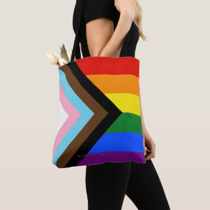 SlipperyJoe's Progress Pride Flag six classic hori Tote Bag