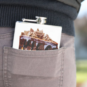 SlipperyJoe's pure chocolate cake decadence rich s Hip Flask