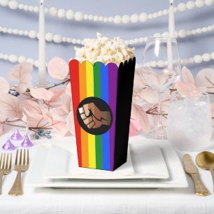 SlipperyJoe's queer people colour flag raised fist Favor Box