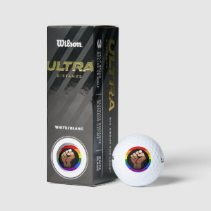 SlipperyJoe's queer people colour flag raised fist Golf Balls