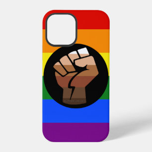 SlipperyJoe's queer people colour flag raised fist iPhone 12 Pro Case
