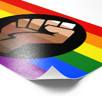 SlipperyJoe's queer people colour flag raised fist