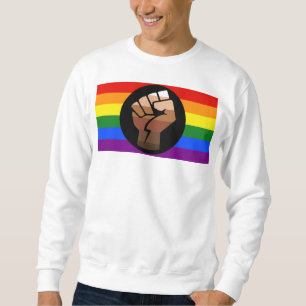 SlipperyJoe's queer people colour flag raised fist Sweatshirt