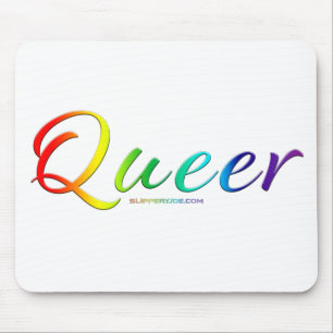 SlipperyJoe's queer pride colors word proud symbol Mouse Pad