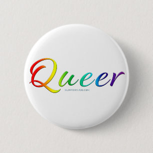 SlipperyJoe's queer single expressive word smooth  2 Inch Round Button