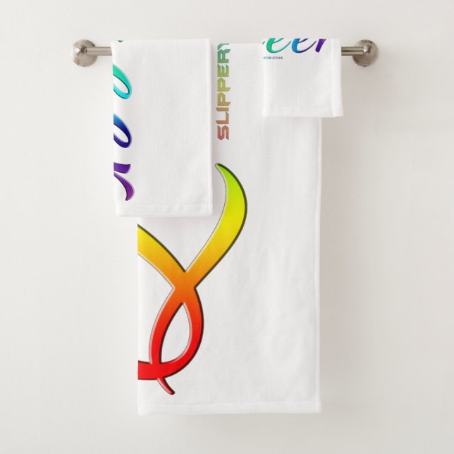 SlipperyJoe's queer single expressive word smooth  Bath Towel Set (Insitu)