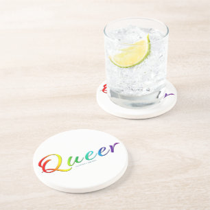 SlipperyJoe's queer single expressive word smooth  Coaster