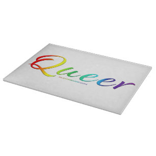 SlipperyJoe's queer single expressive word smooth  Cutting Board