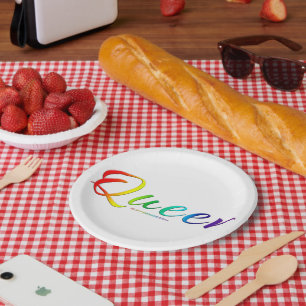 SlipperyJoe's queer single expressive word smooth  Paper Plate