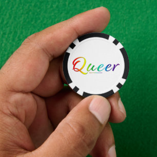 SlipperyJoe's queer single expressive word smooth  Poker Chips