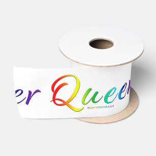SlipperyJoe's queer single expressive word smooth Satin Ribbon