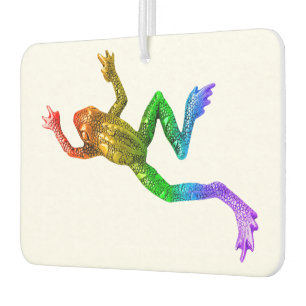 SlipperyJoe's rainbow coloured frog rendered sculp Air Freshener