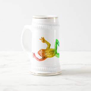 SlipperyJoe's rainbow coloured frog rendered sculp Beer Stein