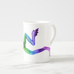 SlipperyJoe's rainbow coloured frog rendered sculp Bone China Mug