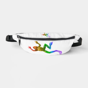 SlipperyJoe's rainbow coloured frog rendered sculp Fanny Pack