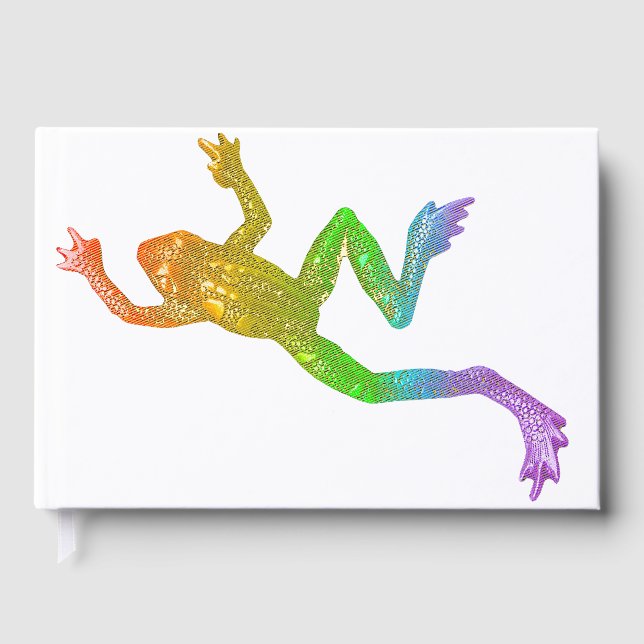 SlipperyJoe's rainbow coloured frog rendered sculp Guest Book (Front)